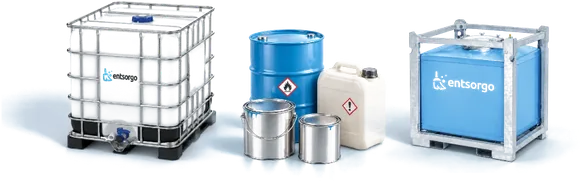 Behälter für Sonderabfall: IBC-Container, Fass, Kanister, Farbeimer und Sicherheitsbox
