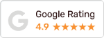 Dieses Bild zeigt: ein Bewertungssiegel von Google mit 5 Sterne Bewertung