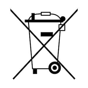 Dieses Bild zeigt die Kennzeichnung von Elektro- und Elektronikgeräten durch eine durchgestrichene Mülltonne.